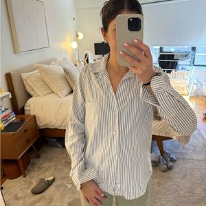 Frank & Eileen Blue Striped Button Down Size M